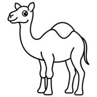 animals camel cutter friendly withe white background, illustration line art vector