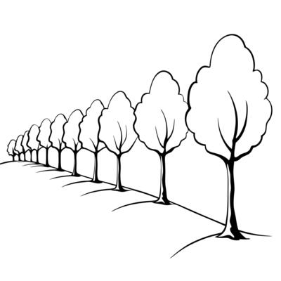 tree line aesthetic, illustration line art