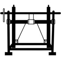 traditional hand loom machine wooden design, simple craftsmanship, historical artifact, isolated on vector