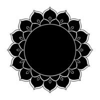 round ornament frame or circular pattern in form of mandala, illustration line art vector