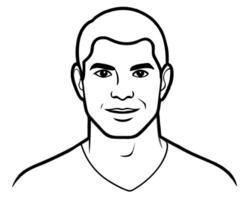 a silhoutte style image of man icon with white background, illustration line art vector