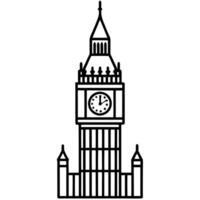big ben, illustration line art vector