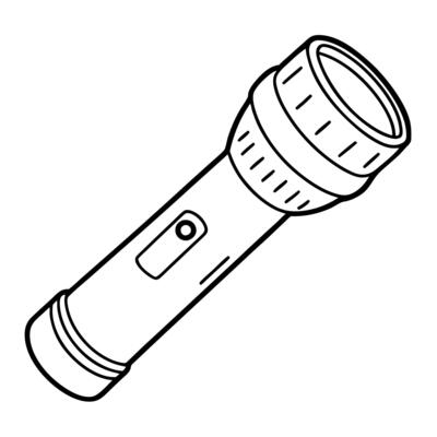 flashlight, illustration line art