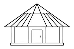 line art the hut doodle icon black illustration on white background, illustration vector