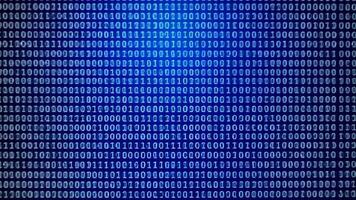 Binary Code on Blue Digital Background. Rows of ones and zeros in a binary pattern create a digital data backdrop, symbolizing coding and information processing. video