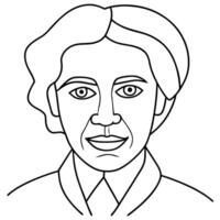 abstract human face in one continuous line, illustration line art vector