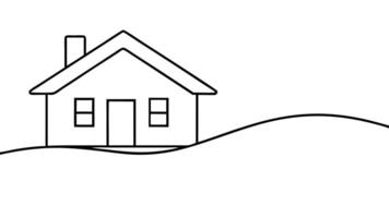 continuous line simple houseone line drawing of housing, real estate, propertysingle line vector