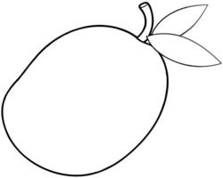 coloring page of mango, illustration line art vector