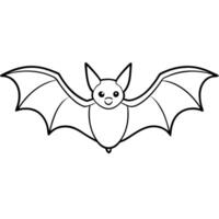 plain bat drawing black , illustration line art vector