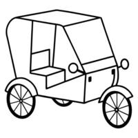 rickshaw, illustration line art vector