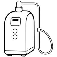 oxygen concentrator, illustration line art vector