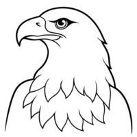 bald eagle silhouette images isolated on white background, illustration line art vector