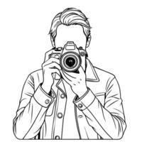 digital photo camera, illustration line art vector
