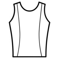 design a mens sleeveless top with front and back views, using black outlines on a white background, vector