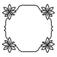 rectangle frame with floral motifs placed at the corners, offering a structured yet natural look, vector