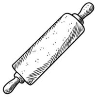 rolling pin, illustration line art vector