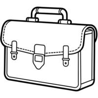 a classic briefcase, symbolizing professionalism and work, illustration line art vector
