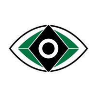 logo that uses geometric shapes and negative space to a modern, abstract representation of an eye, vector