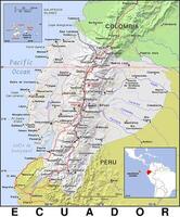 A map of ecuador showing the major cities and major roads photo