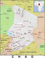 A map of chad showing the location of the capital photo