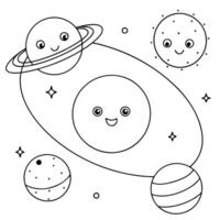 a layout of the solar system with the sun at the center, each planet with a dotted line tracing its vector