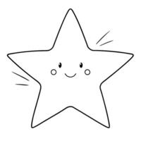 a drawing of a simple cute cosmetics star glow, illustration line art vector
