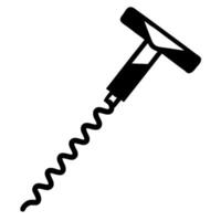 a corkscrew silhouette black and white background is clear white different, vector