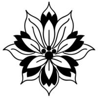 a silhouettes image of a floral and a whith background, illustration line art vector