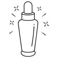 a drawing of a simple cute cosmetics luminescent, illustration line art vector