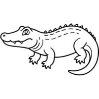 crocodile image, illustration line art vector
