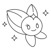 a drawing of a simple cute shimmer, illustration line art vector