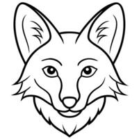 a dhole head with white background, illustration line art vector