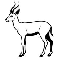 a silhouette image of a gazelle logo style with a white background, illustration line vector