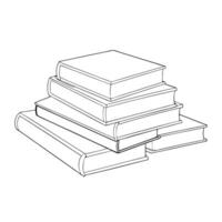 a few books, cartoon style, minimalistic, illustration line art vector