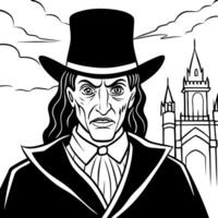digital painting of an ominous victorian figure on a foggy night in london digital art painting, vector
