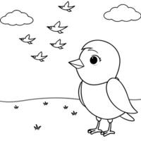one day, little blue realized that she was the only one who couldnt fly, while the other birds were vector