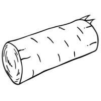 birch log, illustration line art vector