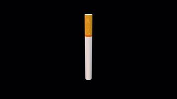 3D Cigarette Icon Rotating on a Transparent Background. Seamless Loop. 4K video