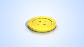 3D Sewing Button on a Reflective Floor. Sewing Buttons Animation 3D. 4K video