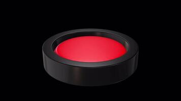 Turning ON and OFF 3D Animation. Transparent Background. Loop. Red Push Button. video