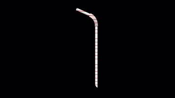 3D Plastic Straw Rotating on a Transparent Background. Seamless Loop. 4K video