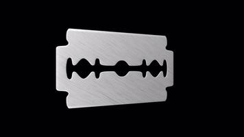 3D Razor Blade Rotating on a Transparent Background. Seamless Loop. 4K video