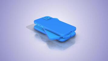 3D Mobile Phone Icon on a Reflective Floor. Smart Phone Icon 3D. Mobile Device. 4K video