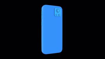 3D Mobile Icon Rotating on a Transparent Background. Seamless Loop. Mobile. 4K video