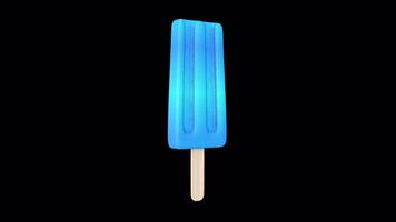3D Popsicle Rotating on a Transparent Background. Seamless Loop. Icecream. 4K video