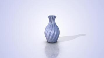 3D Reflective Vase Zooming Towards the Camera. Vase 3D on a Reflective Floor. 4K video