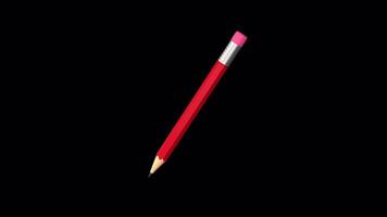 3D Pencil Rotating on a Transparent Background. Seamless Loop. Pencil Icon. 4K video