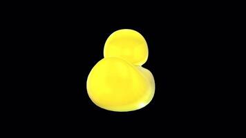 3D Yellow Rubber Duck Rotating on a Transparent Background. Seamless Loop. 4K video