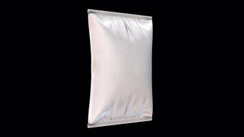 3D Packaging Plastic Rotating on a Transparent Background. Seamless Loop. 4K video