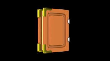 3D Cartoon Style Book Rotating on a Transparent Background. Magic Book. Loop. 4K video